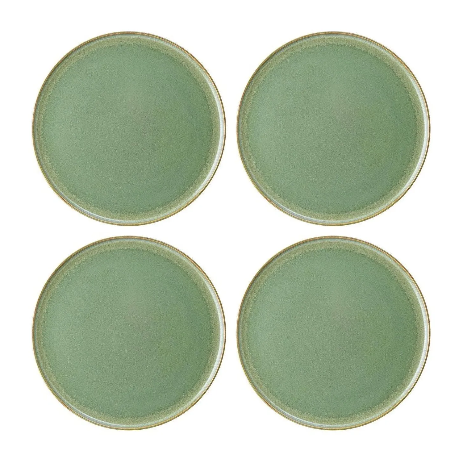 Sage Round Salad Plates Set of Four - Green, Porcelain
