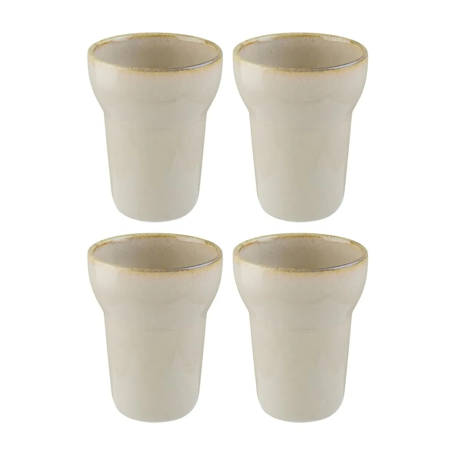 Sand Round Porcelain Mug Set Of Four - Beige