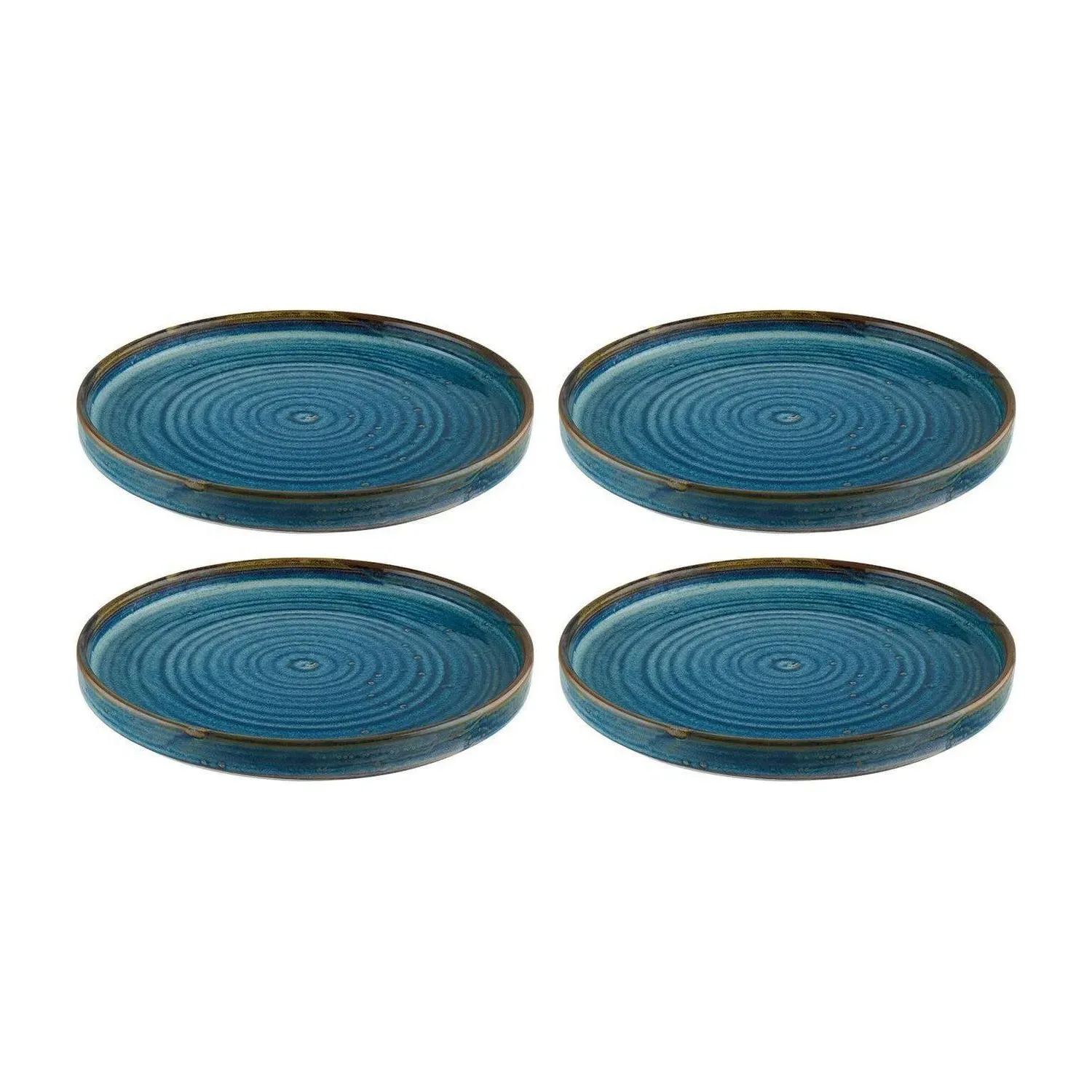Sapphire Round Appetizer Plates Set of 4 - Blue, Porcelain