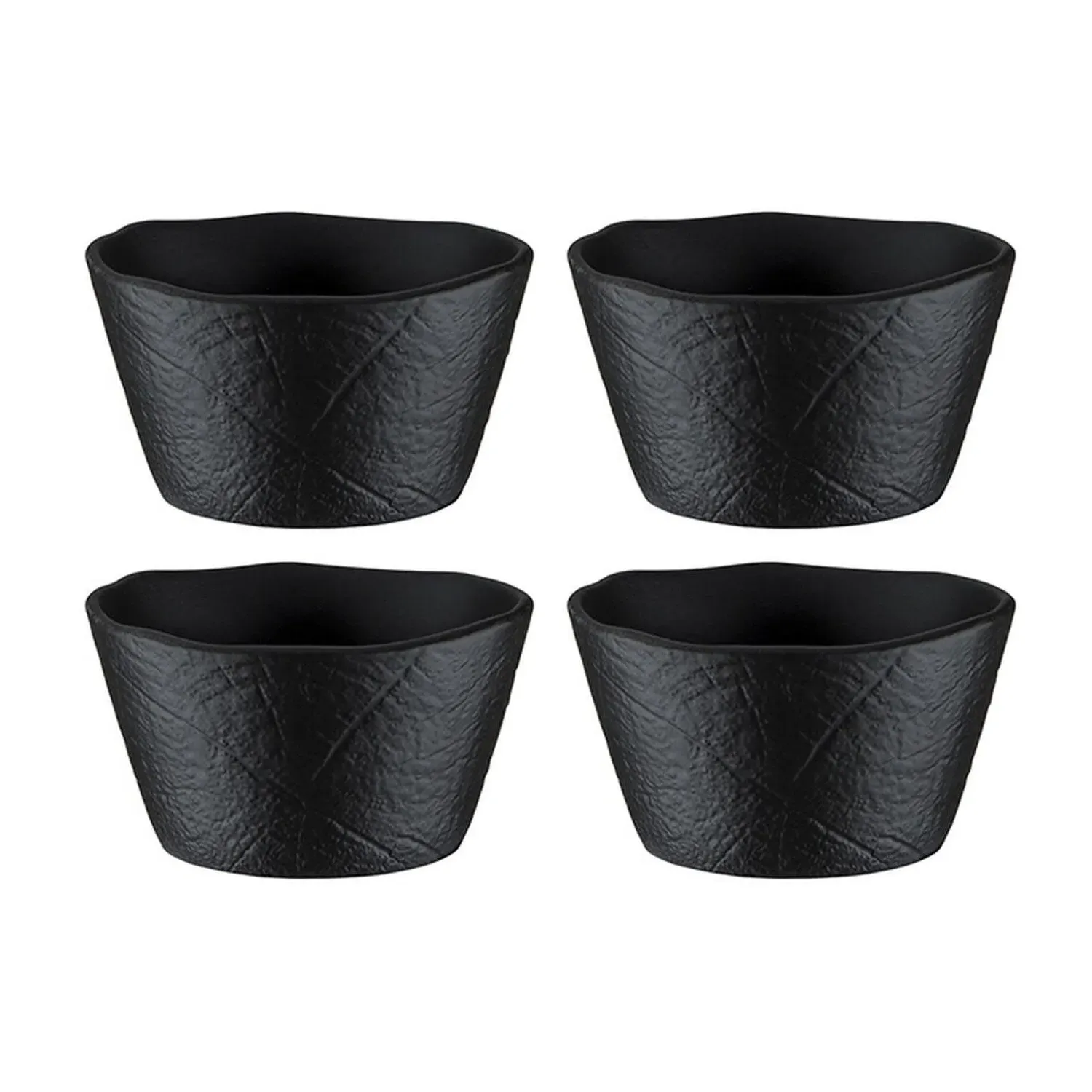 Shade Square Ramekin Set of Four - Black, Porcelain