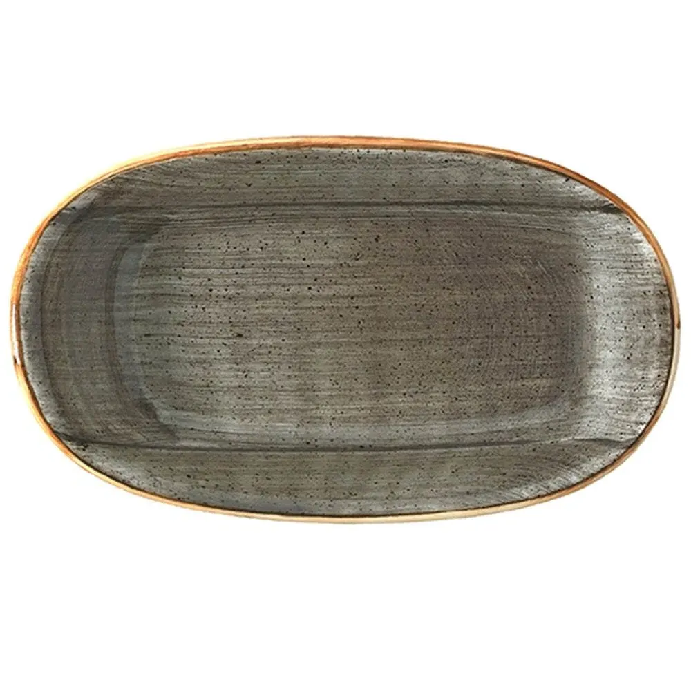 Space Oval Platter - Grey, Porcelain image