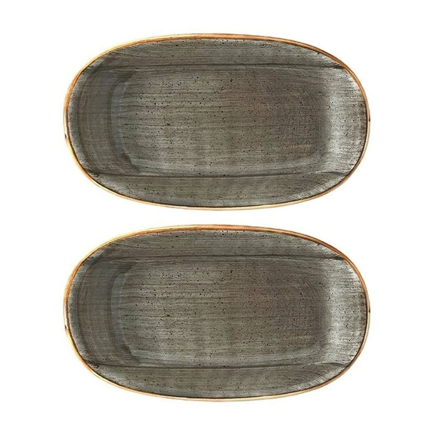 Space Oval Platter Set of Two - Grey, Porcelain