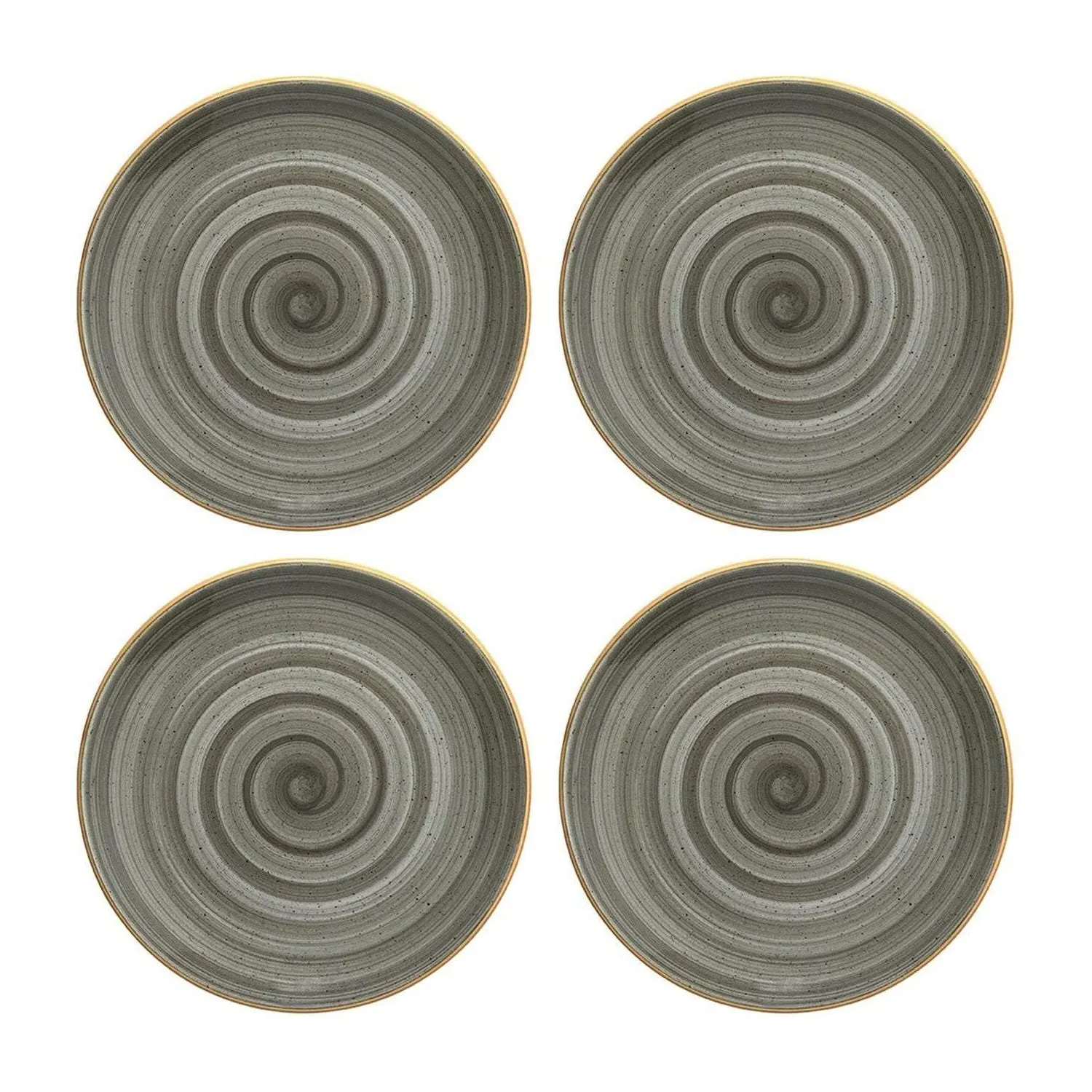 Space Round Bread and Butter Plate Set - Grey, Porcelain image