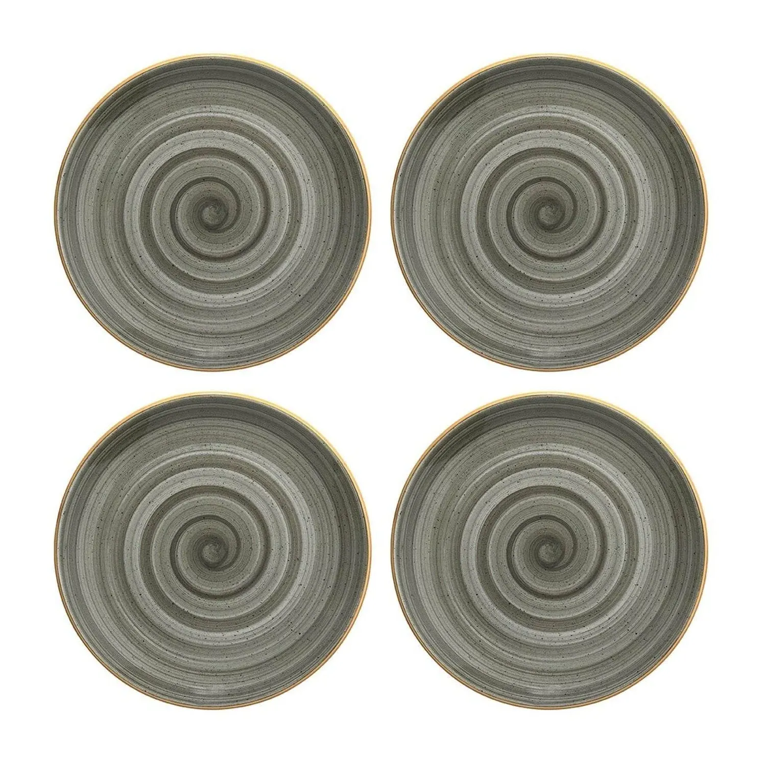 Space Round Plate Set - Grey, Porcelain