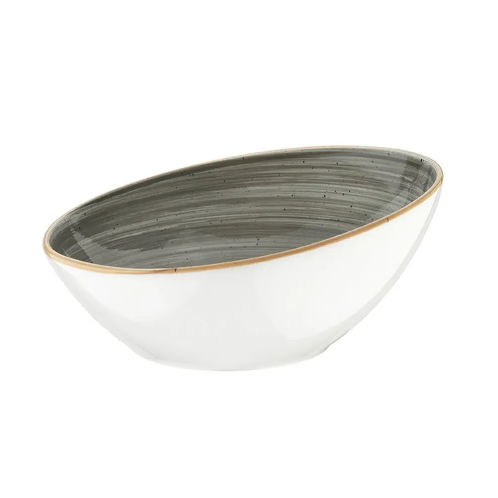 Space Round Porcelain Bowl - Grey, White image