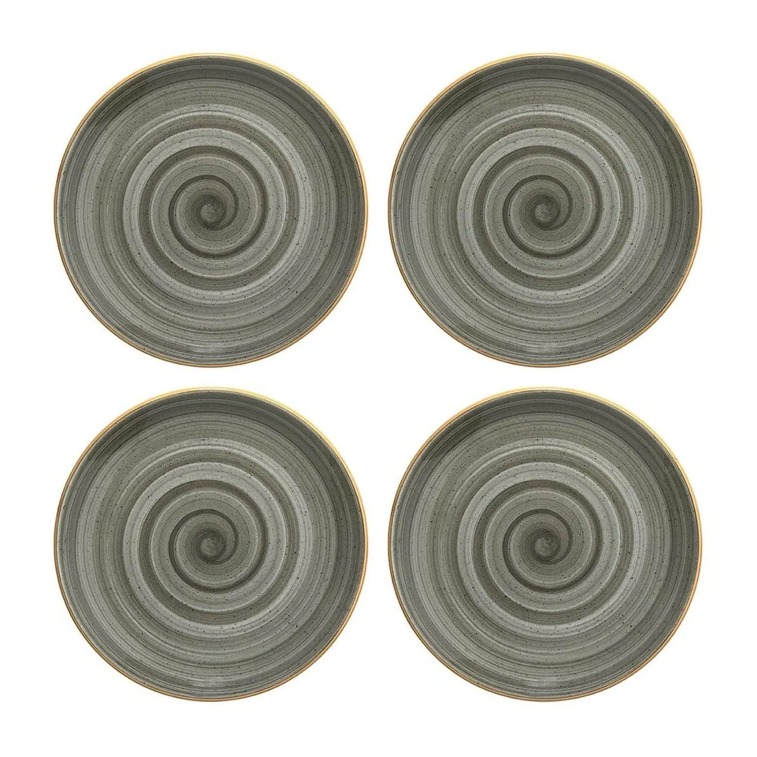 Space Round Side Plate Set - Grey, Porcelain