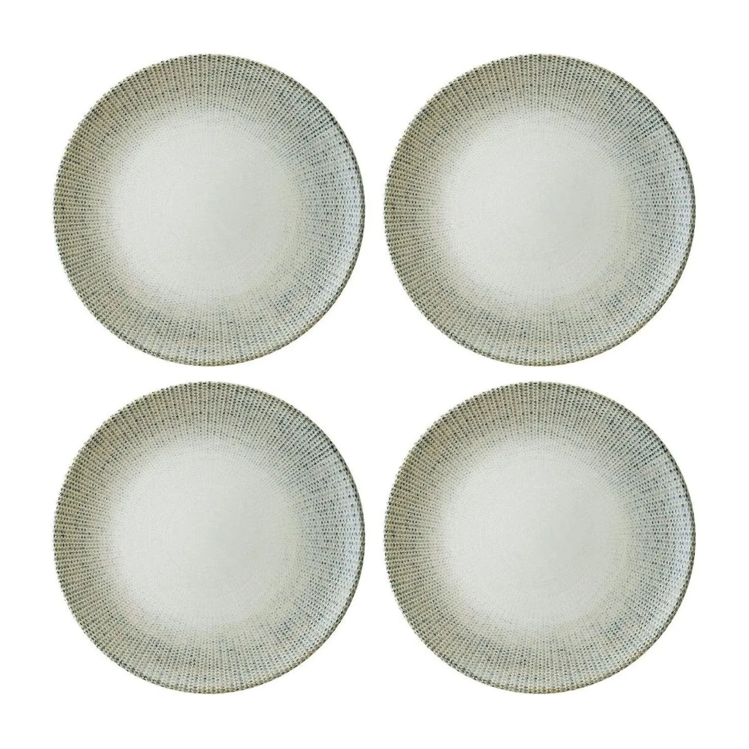 Sway Round Decorated Dinner Plates Set of 4 - Blue/White, Porcelain
