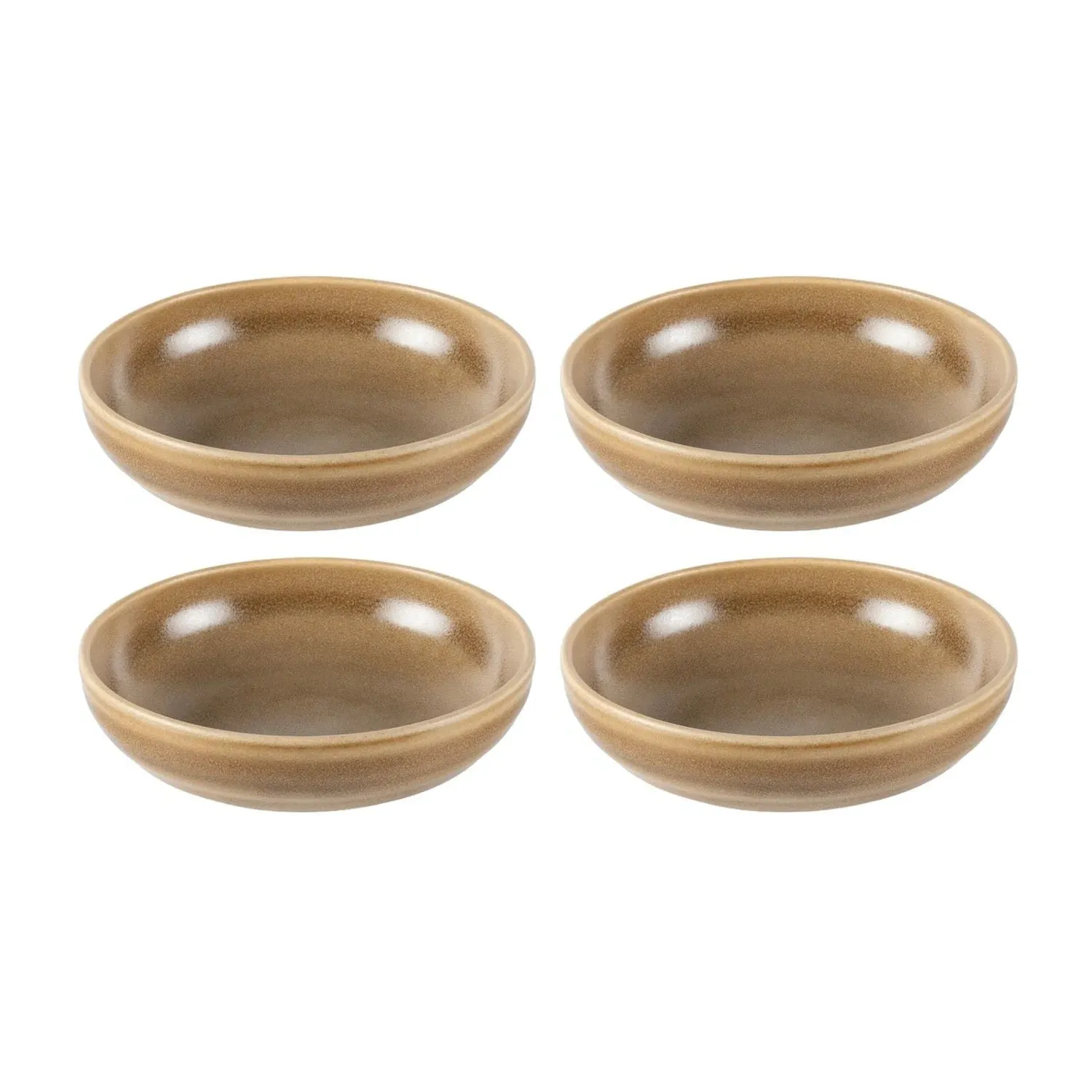Terra Pott Round Entree Bowl Set of Four - Brown, Porcelain