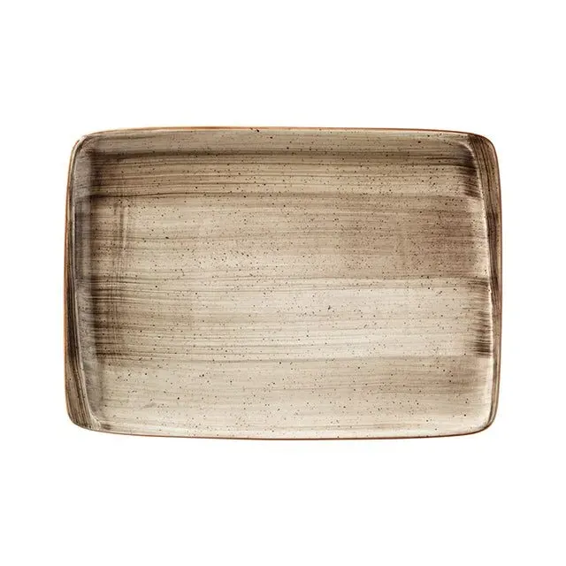 Terrain Rectangular Platter - Brown, Porcelain image