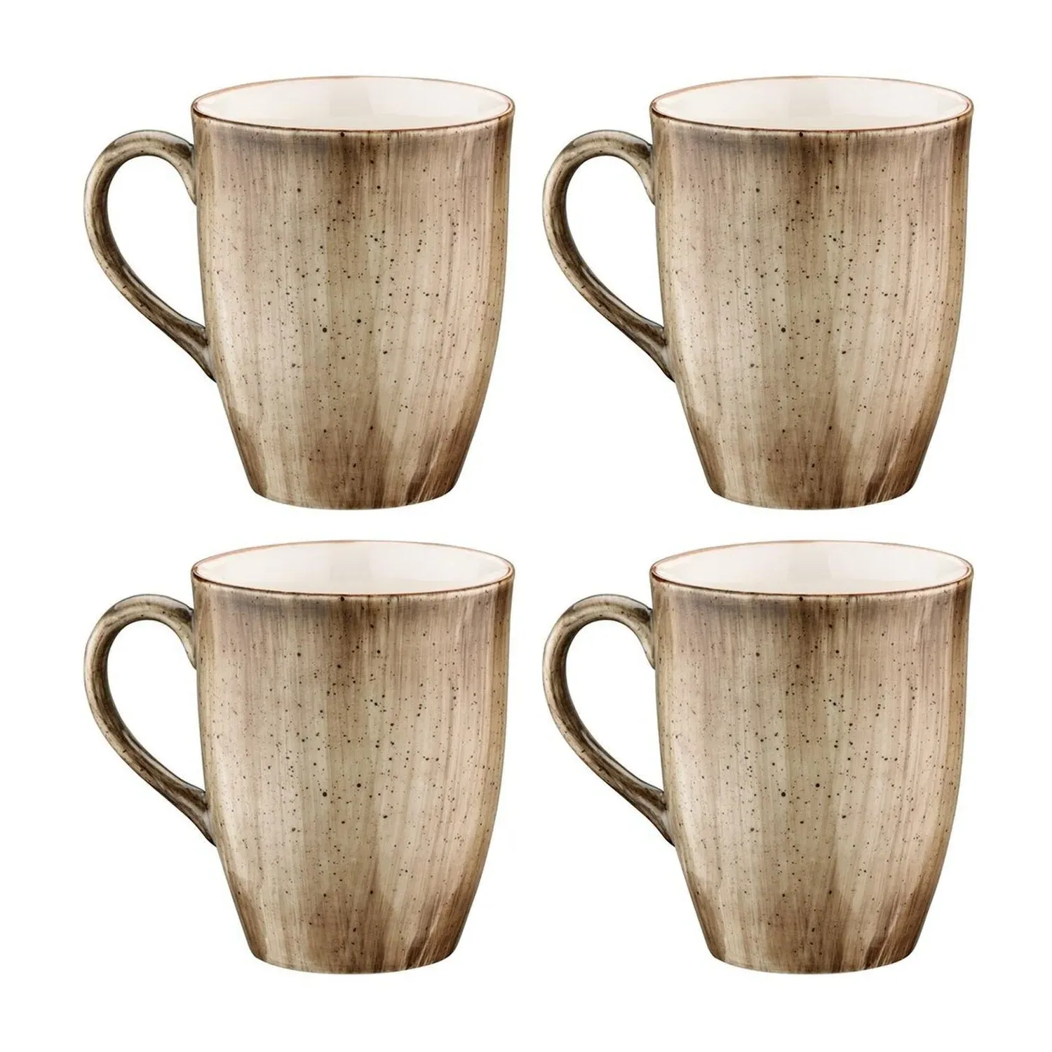 Terrain Round Porcelain Mug Set Of Four - Brown