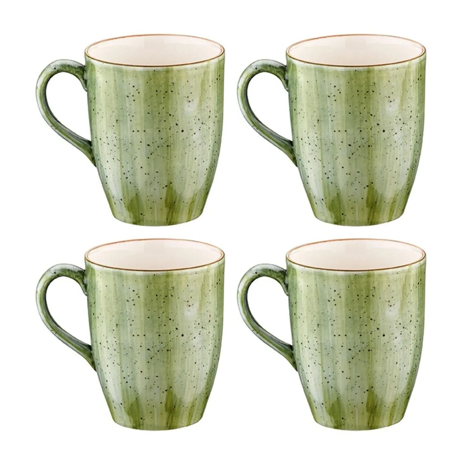 Therapy Round Porcelain Mug Set Of Four - Green