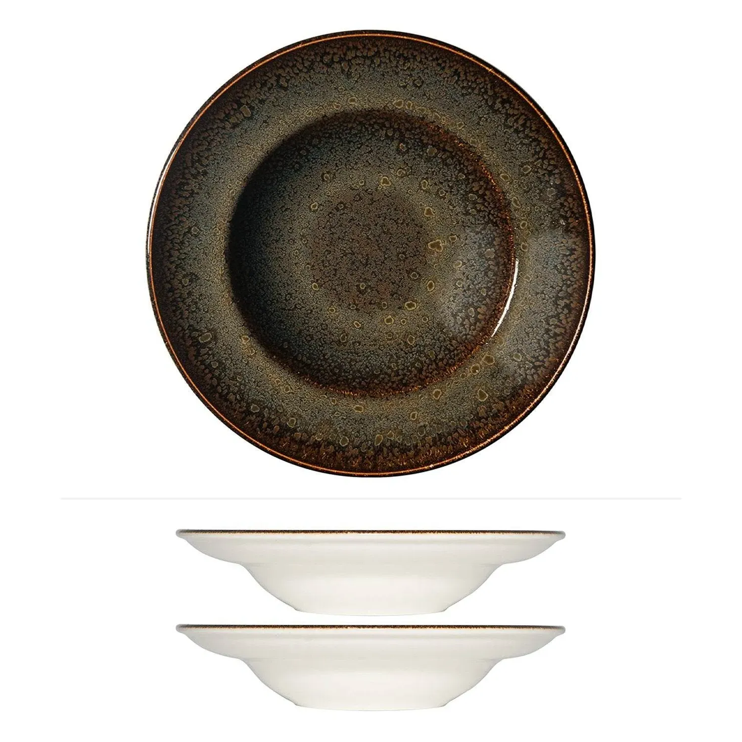 Tierra Round Pasta Bowl Set - Brown, Porcelain image