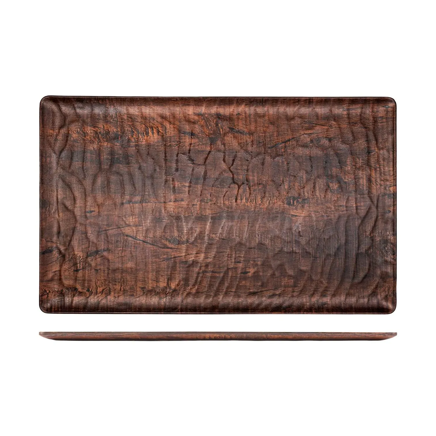 Turgla Rectangular Composite Serving Platter - Brown