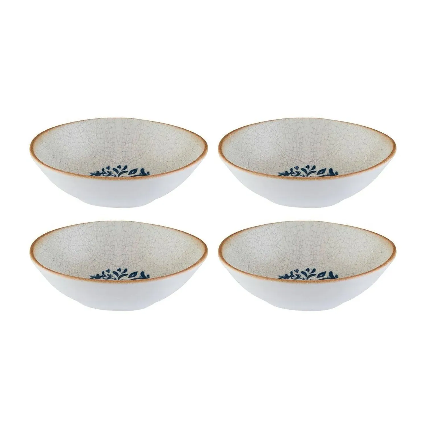 Viento Organic Porcelain Bowl Set of Four - Blue