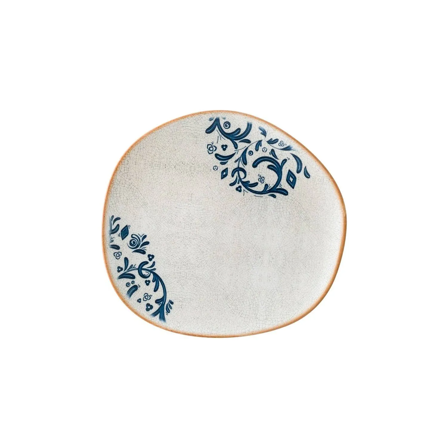 Viento Organic Porcelain Dinner Plate - Blue/White image