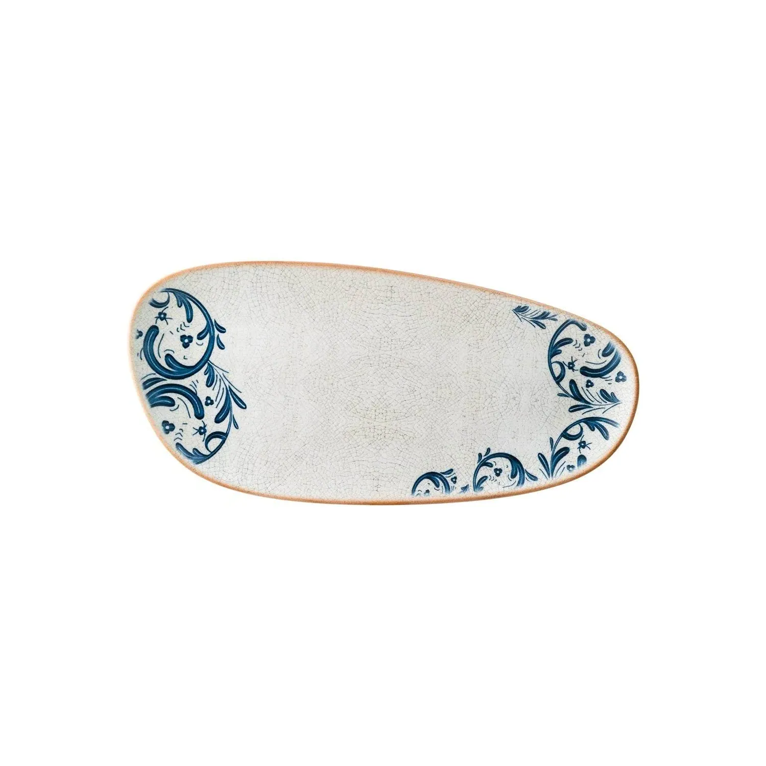 Viento Organic Porcelain Platter - Blue/White