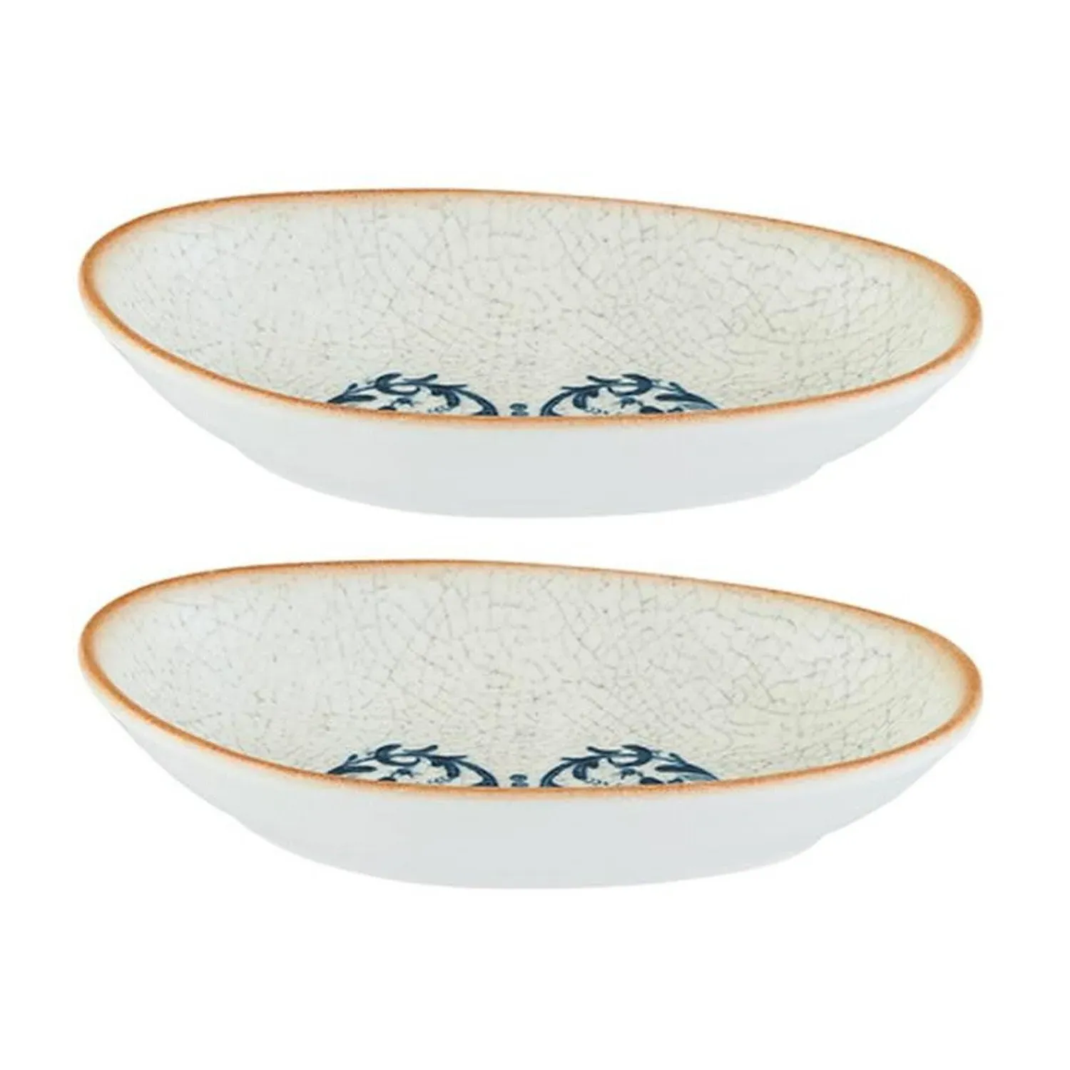 Viento Organic Porcelain Platter Set of Two - Blue