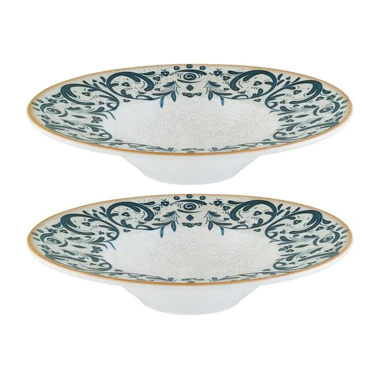 Viento Round Bowl Set of Two - Blue, Porcelain