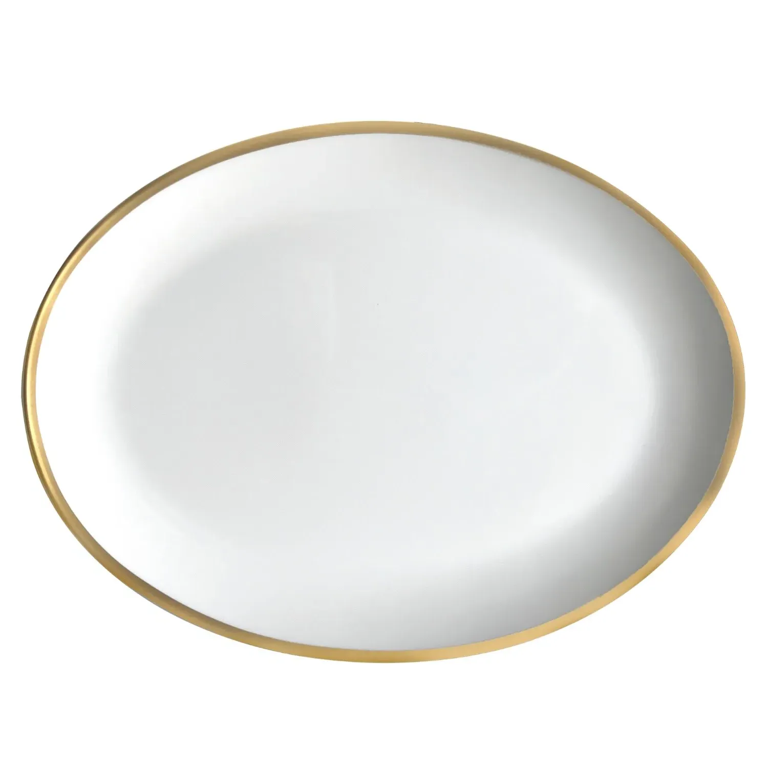 14 In. Oval Platter - Gold, Fine Bone China image