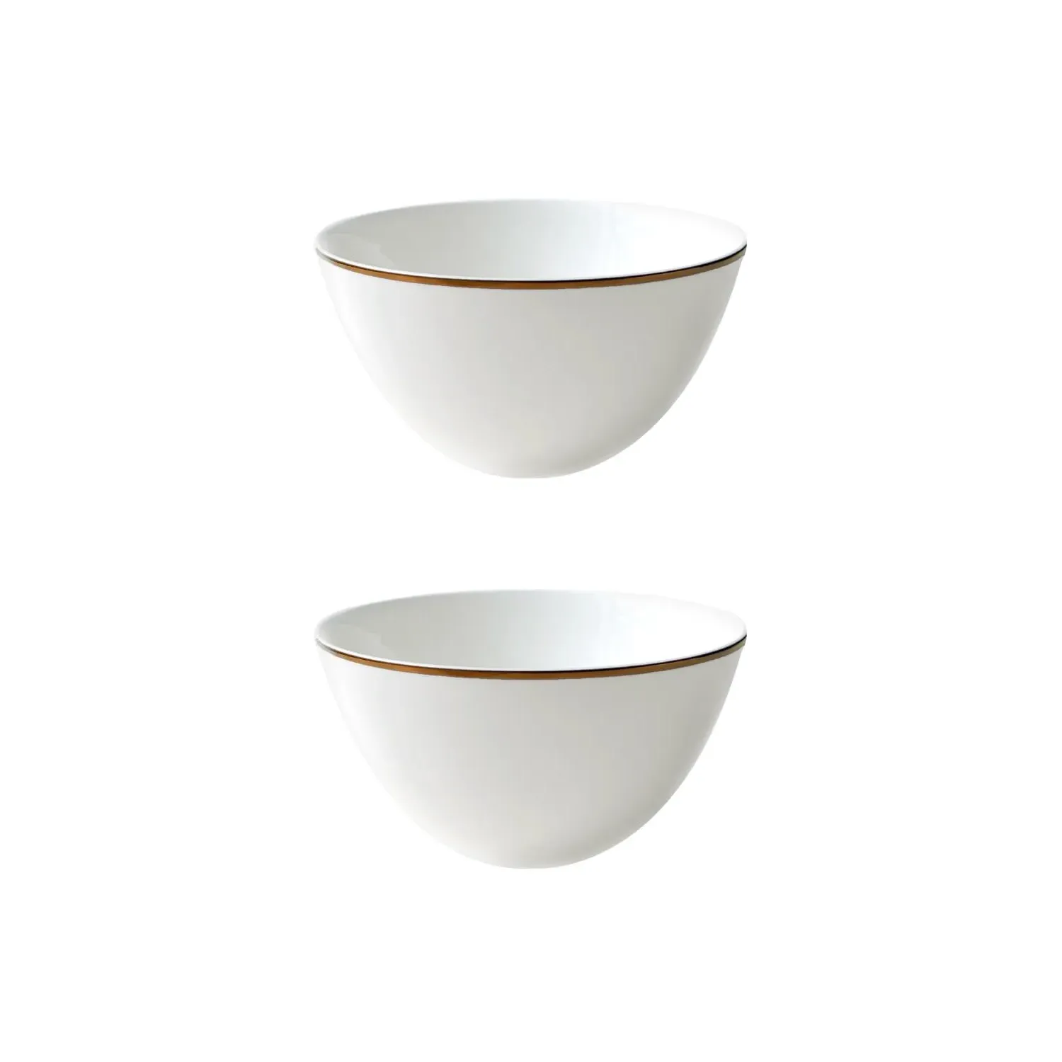 Alex Gold Cereal Bowl Set of Two - White, Fine Bone China image