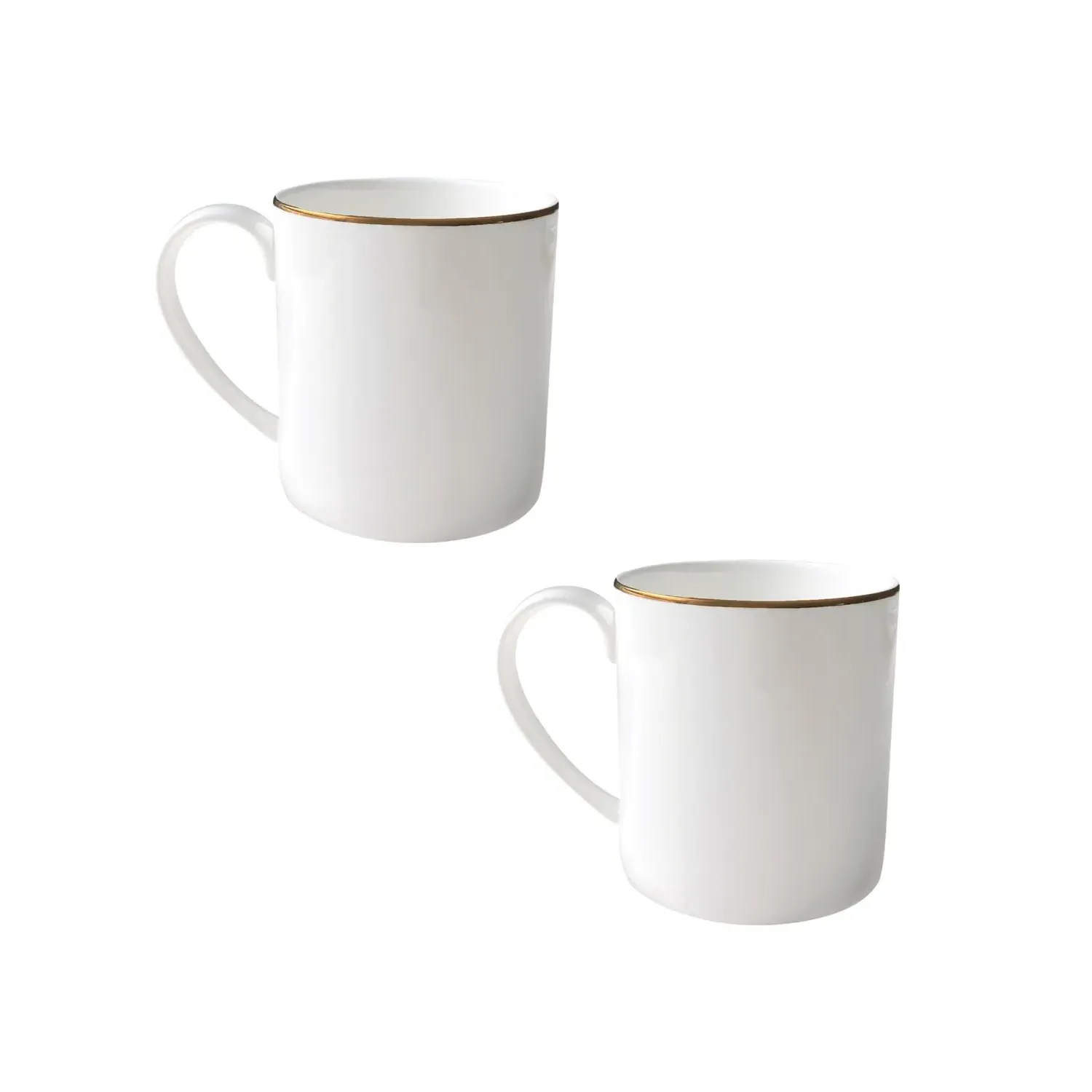 Alex Gold Set of Two Mugs - White, Fine Bone China image