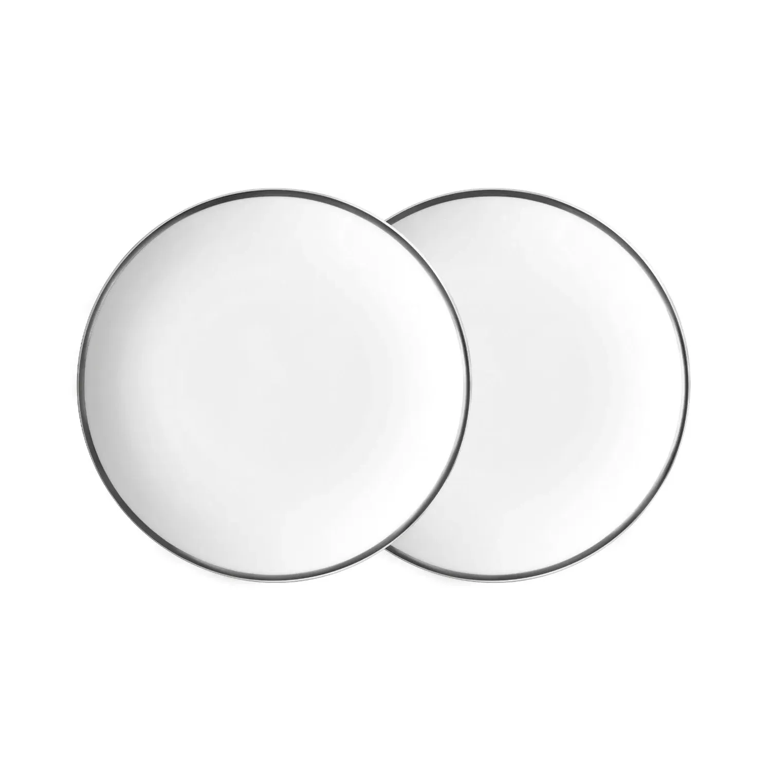 Alex Platinum Set of Two Bread Plates - White
