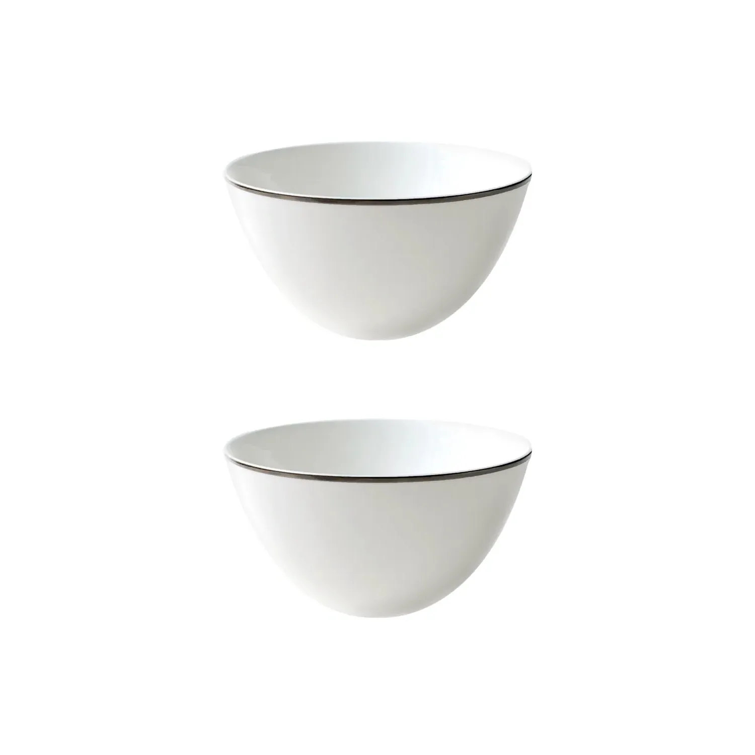 Alex Platinum Set of Two Cereal Bowls - White