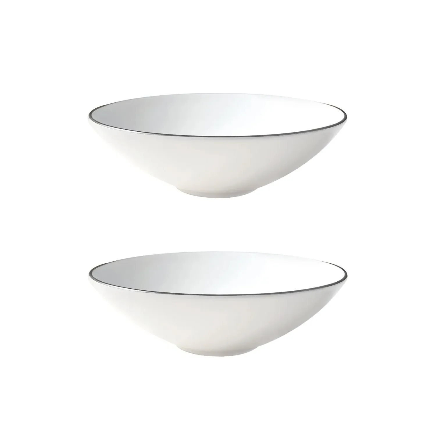 Alex Platinum Set of Two Soup Bowls - White