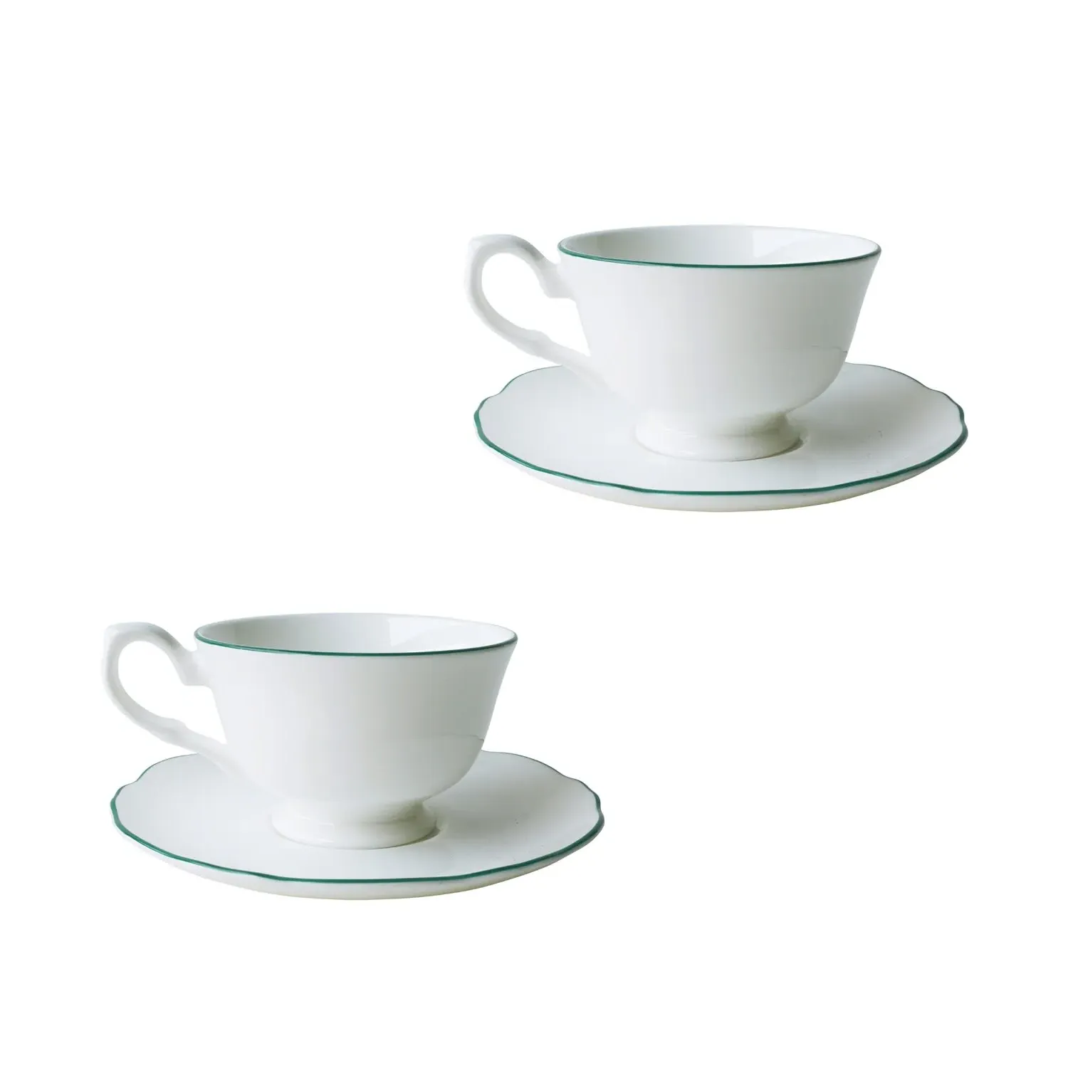 Amelie Set of Two Espresso Cups & Saucers - Forest Green image