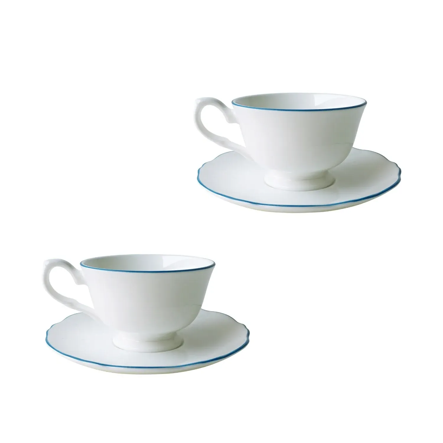 Amelie Set of Two Espresso Cups & Saucers - Royal Blue