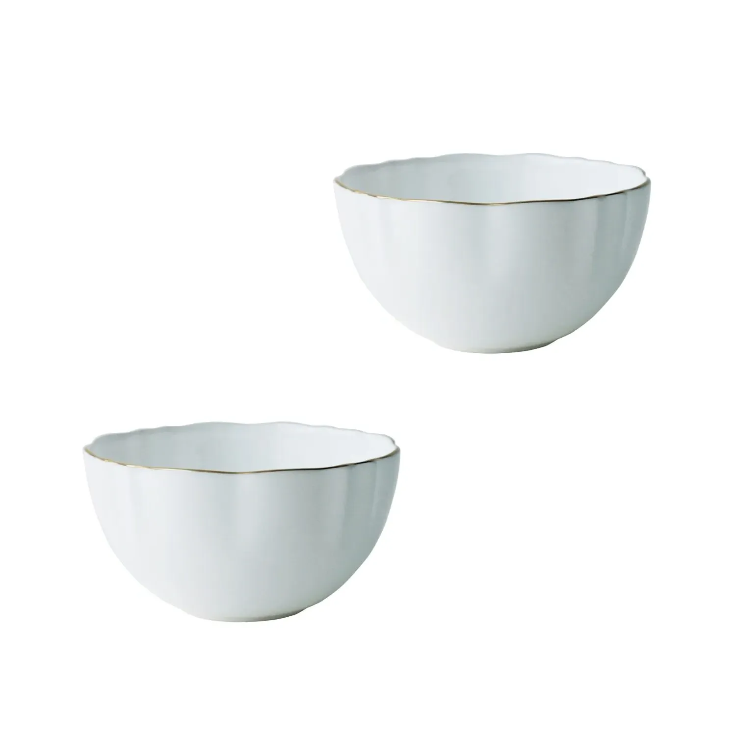 Amelie Set of Two Fruit & Nut Bowls - Brown, Fine Bone China image