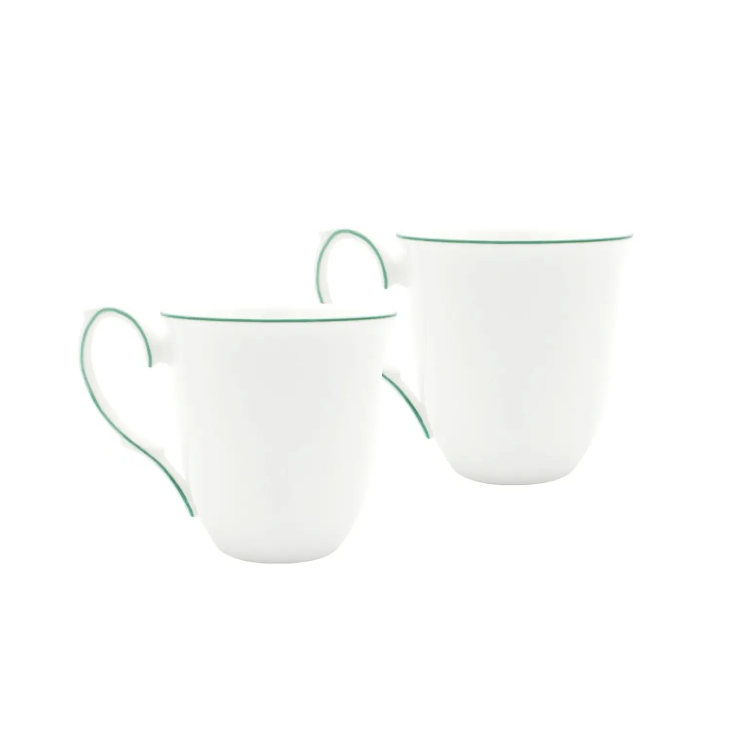 Amelie Set of Two Mugs - Forest Green, Fine Bone China