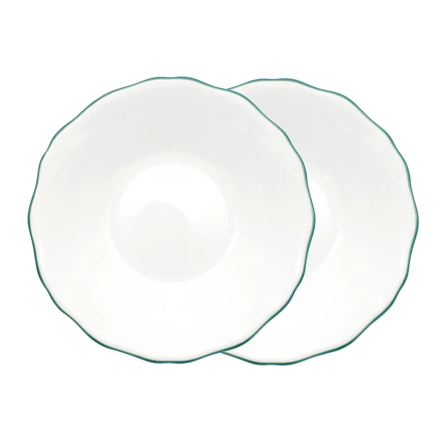 Amelie Set of Two Soup Bowls - Forest Green, Fine Bone China image