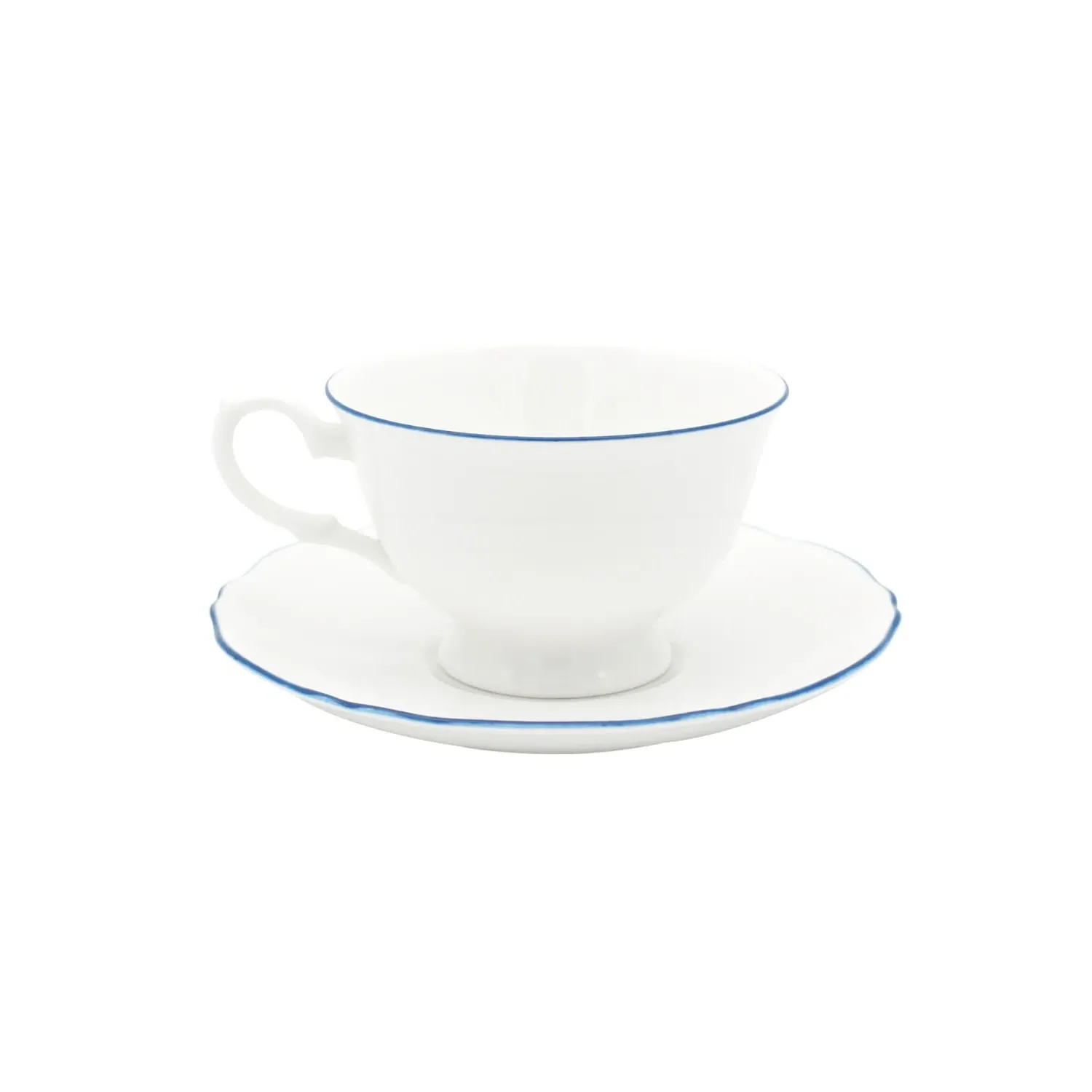 Amelie Tea Cup & Saucer - Royal Blue, Fine Bone China