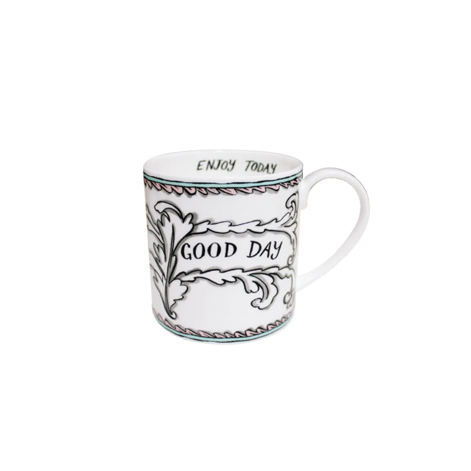Enjoy Today Mug - Black, Fine Bone China image