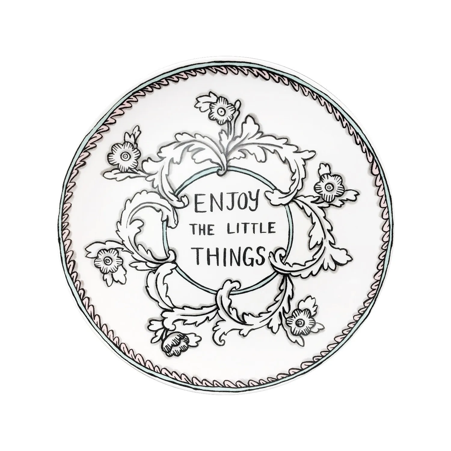 Enjoy Today Salad Plate - White, Fine Bone China