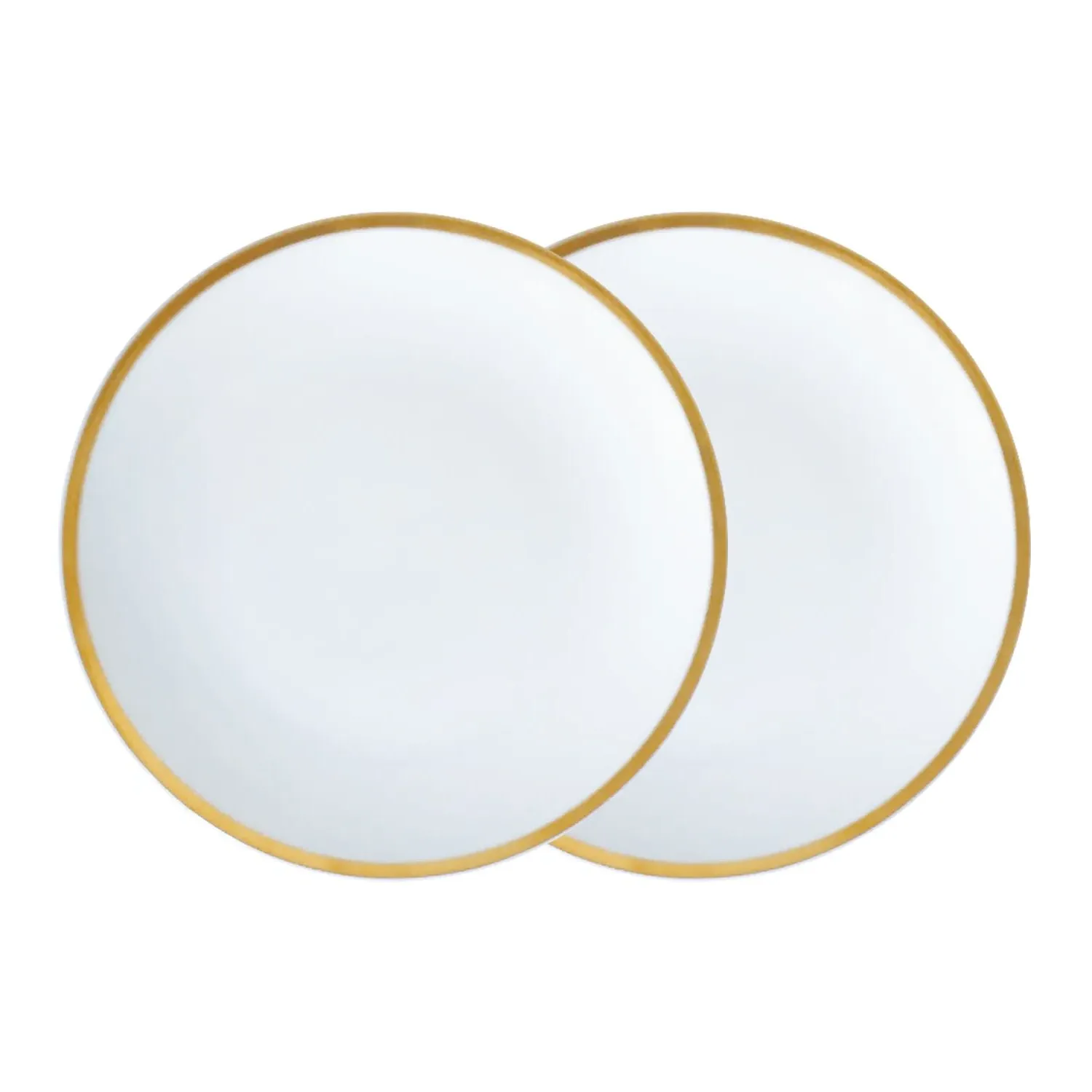 Golden Edge Medium Plate Set - White, Fine Bone China