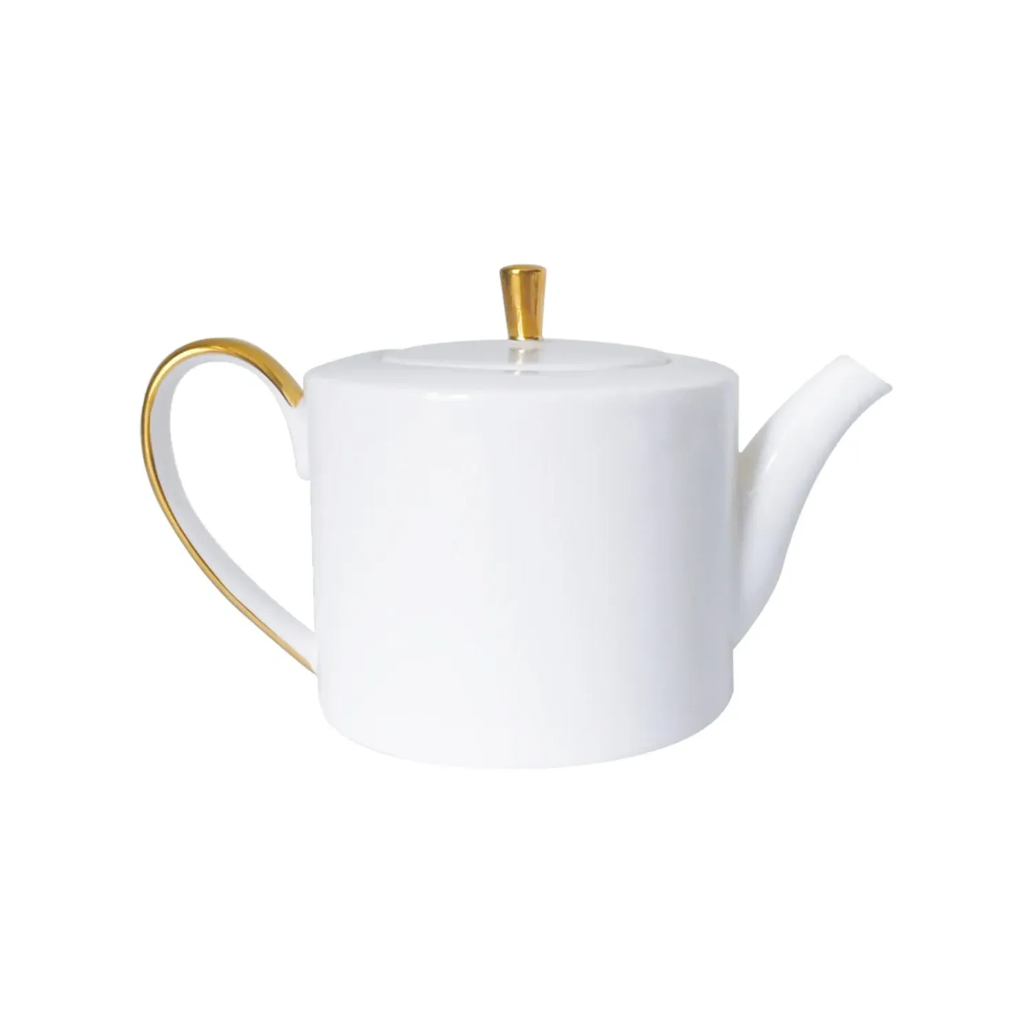 Golden Edge Teapot - White, Fine Bone China image
