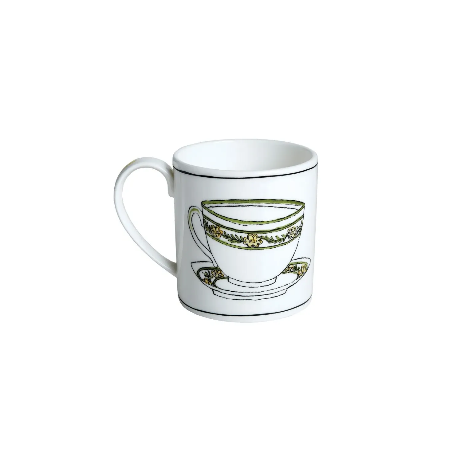 H Daisy Chain Mug - Brown, Fine Bone China image