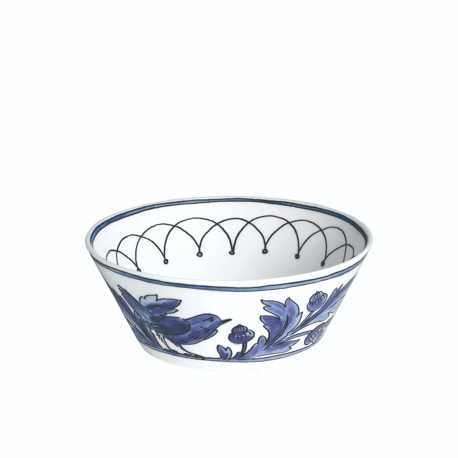 H.blue Bird Cereal & Soup Bowl - White, Fine Bone China