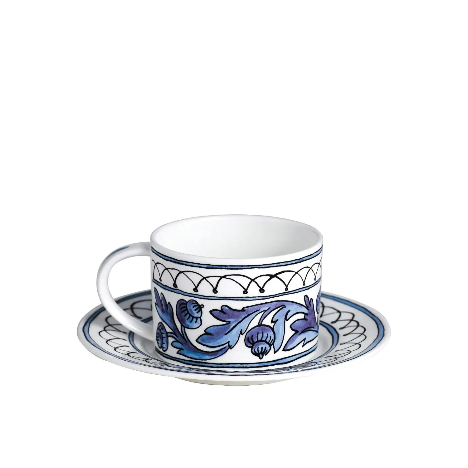 H.blue Bird Cup & Saucer Set - Blue, Fine Bone China