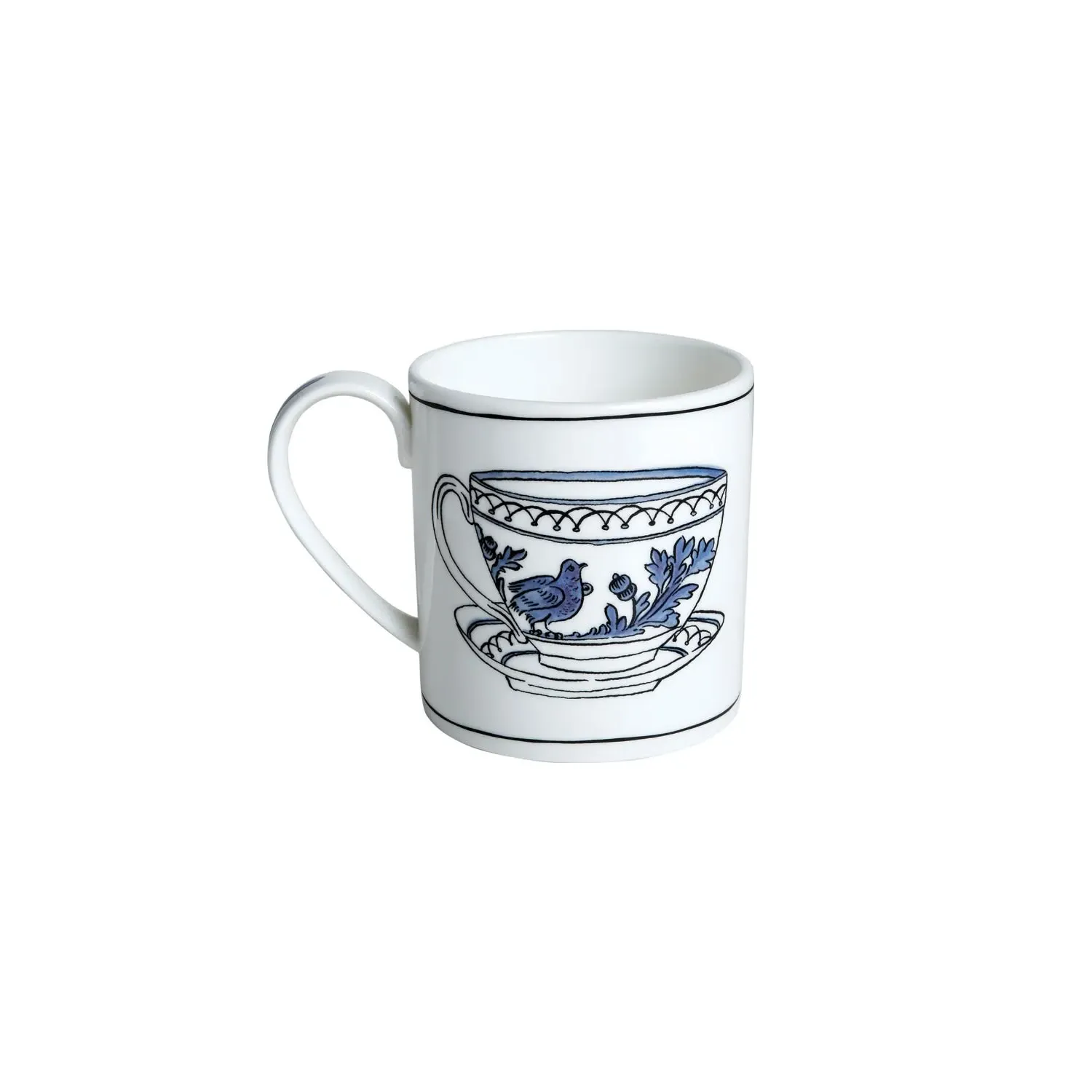 H.blue Bird Mug - Blue, Fine Bone China