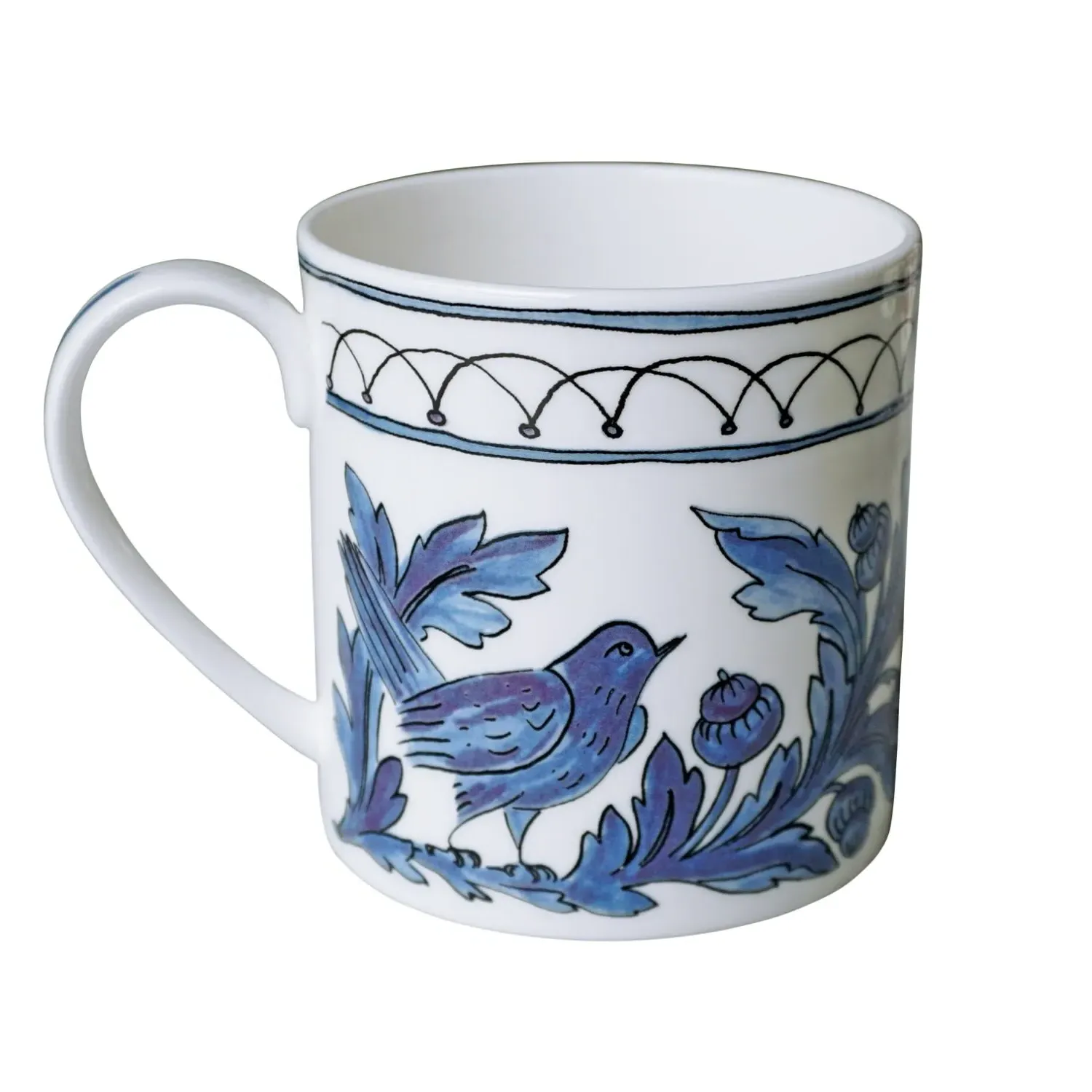 H.blue Bird Mug Version Two - Blue, Fine Bone China