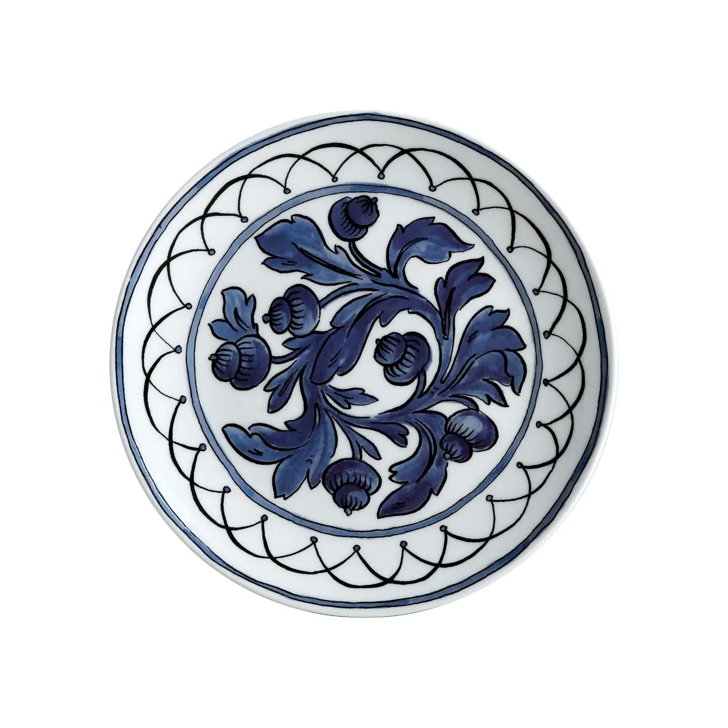 H.blue Bird Salad Plate - White, Fine Bone China
