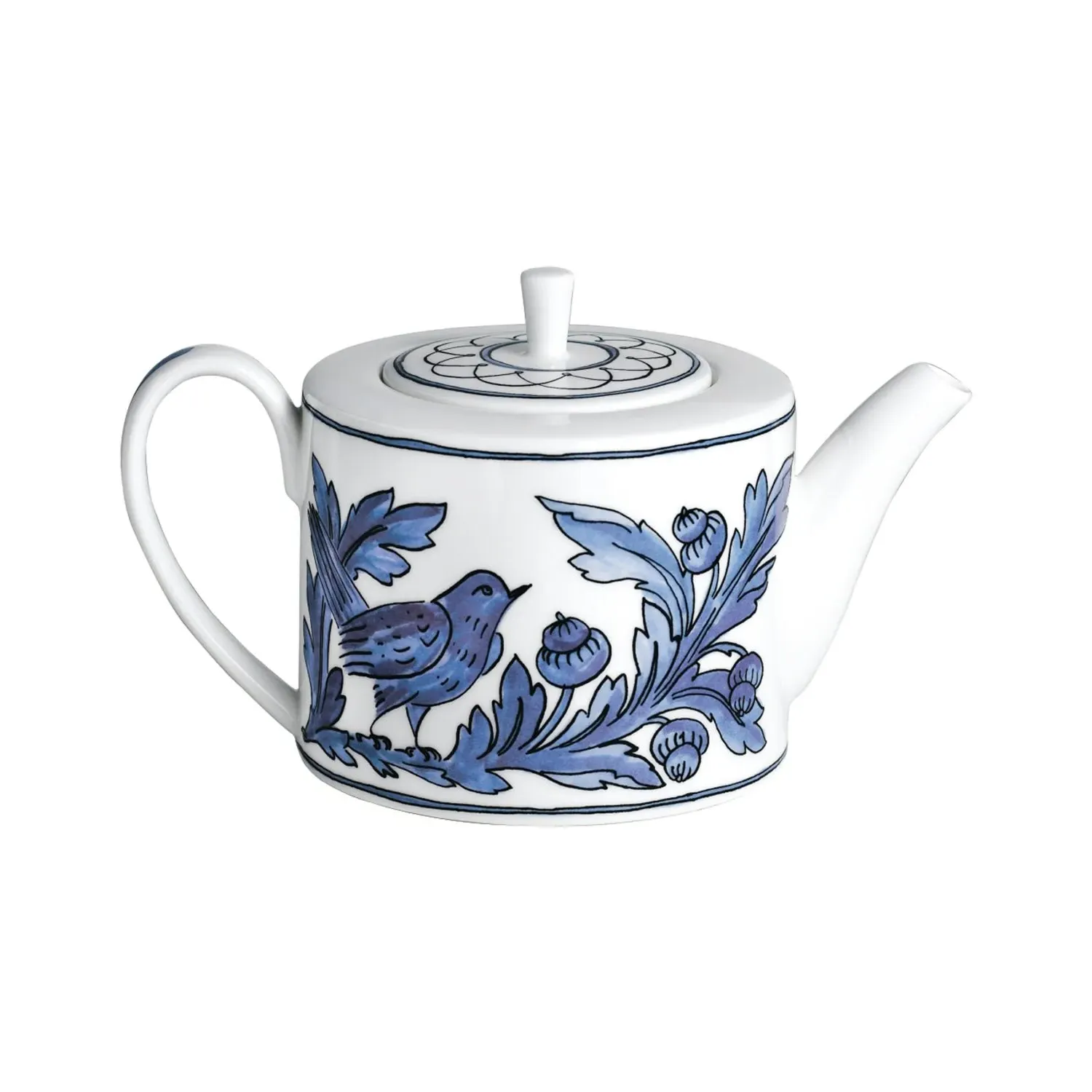 H.blue Bird Teapot - Blue, Fine Bone China
