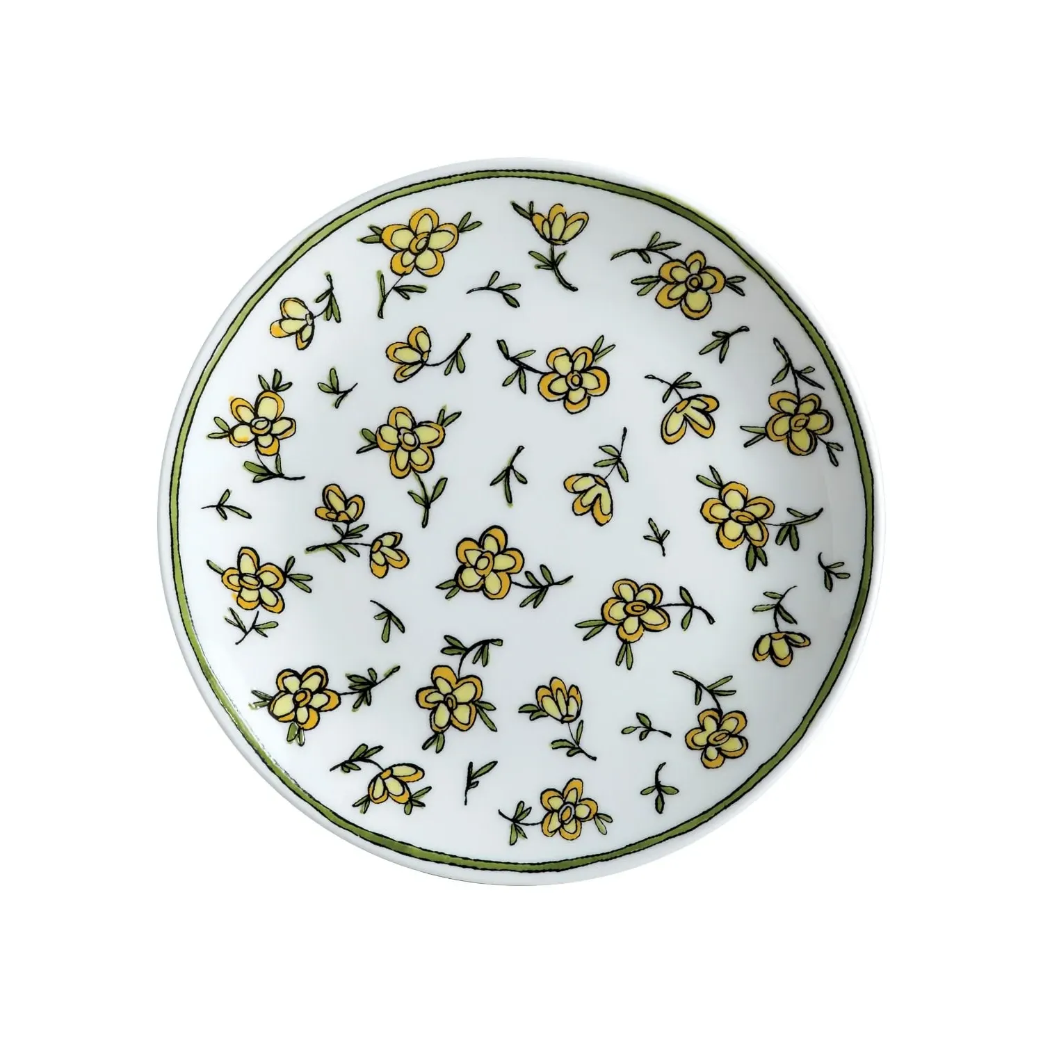 H.daisy Chain Salad Plate - White, Fine Bone China