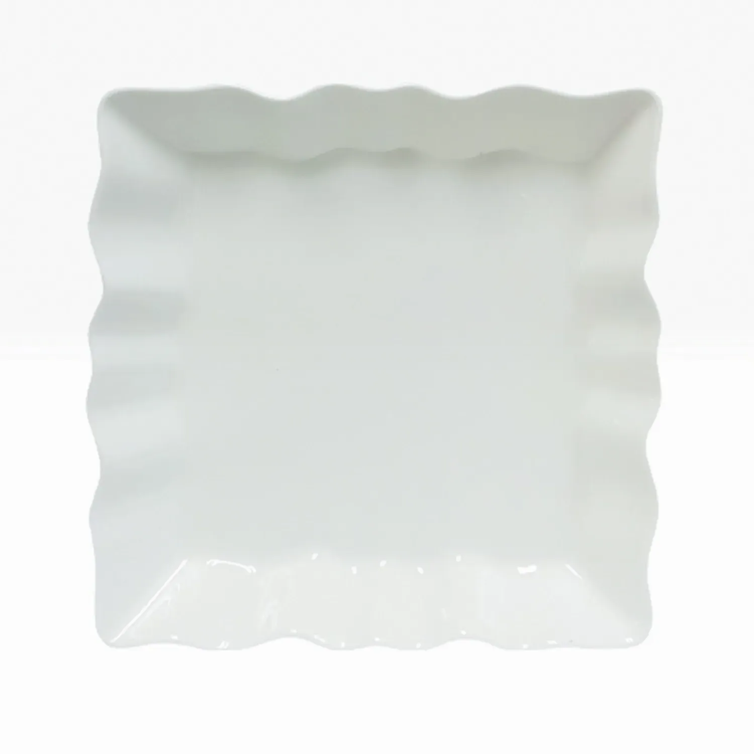 Lace Large Square Plate - White