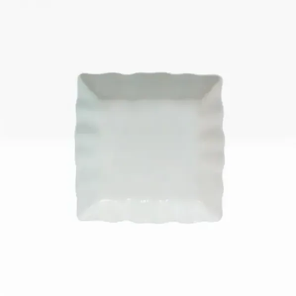 Lace Small Square Plate - White