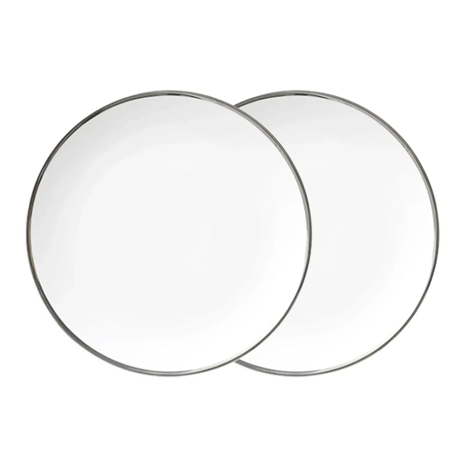 Platinum Edge Medium Plate Set - White, Fine Bone China