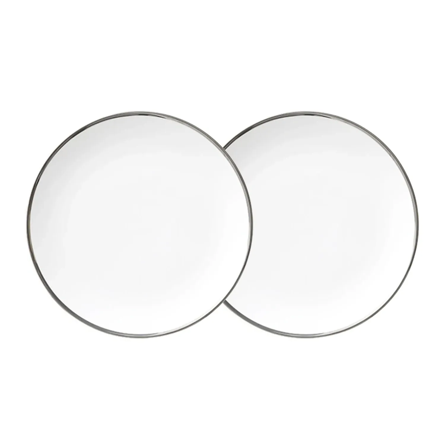 Platinum Edge Small Plate Set - White, Fine Bone China